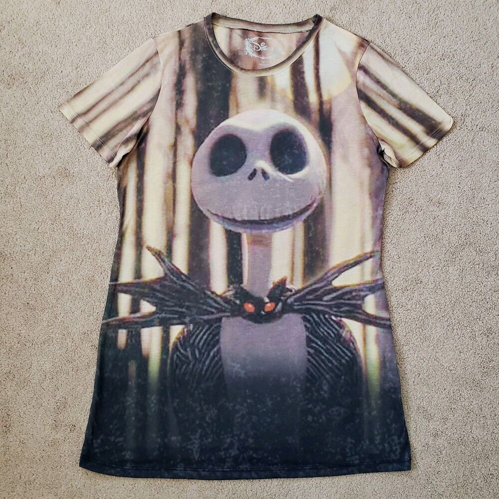 Disney Jack Skellington Double Sided Tie Dye Forest Fitted T-shirt Juniors XL